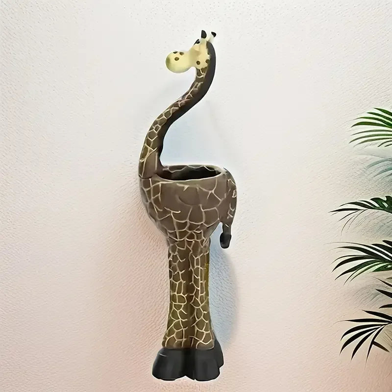 Enchanting Giraffe Flower Pot - Resin Garden Decoration, Suitable for Indoor/outdoor Gardens, Courtyards, and Home Decor