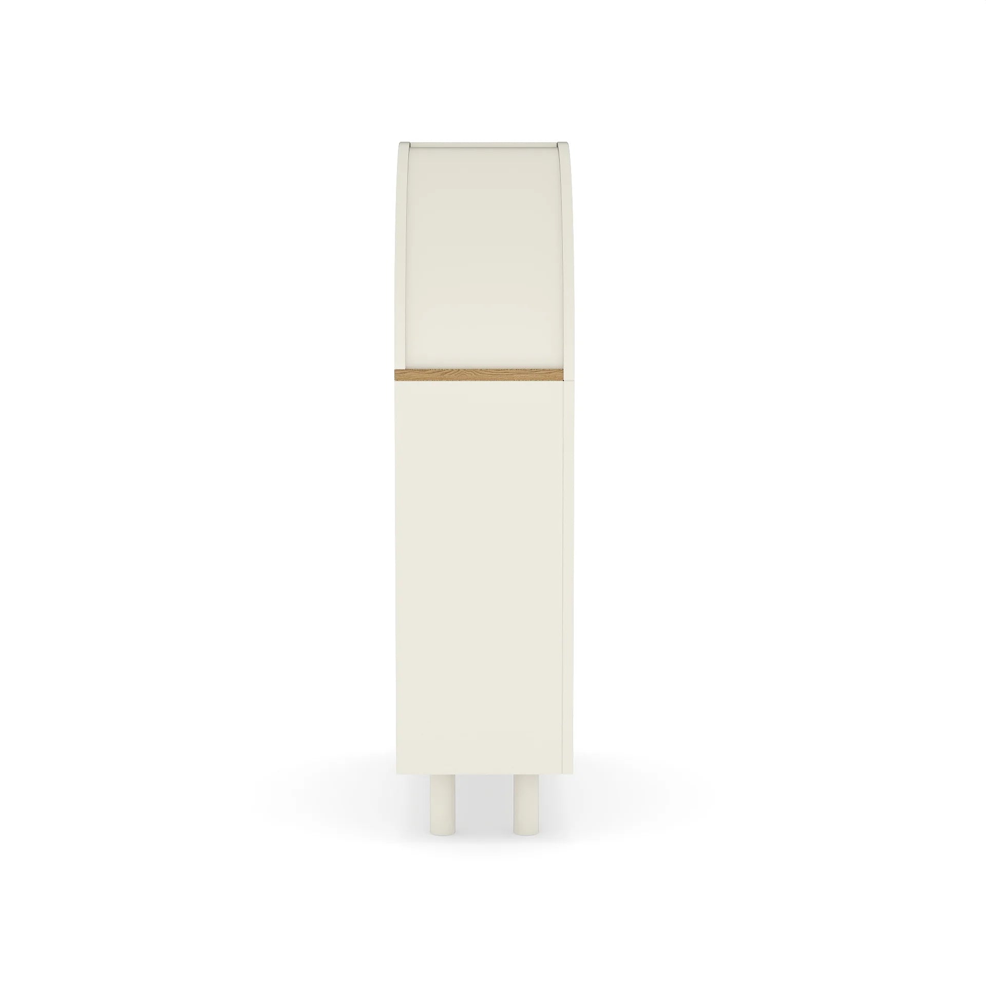 Arched Small Bookcase Storage Cabinet Modern Engineered Wood 3-Tier Bookshelf White Woodgrain Shelves Home Furniture