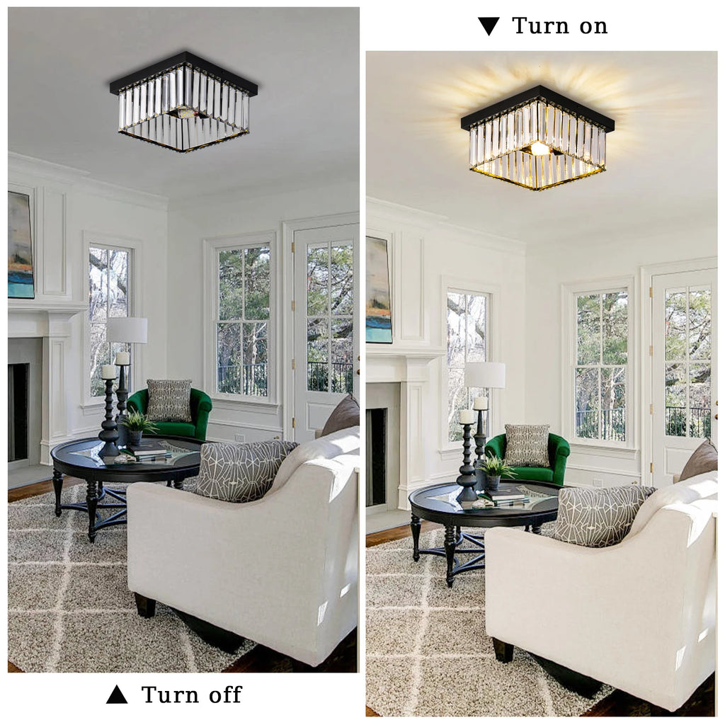 Modern Nordic Gold Crystal Pendant Ceiling Lights K9 Crystals Square Chandelier for Living Room and Hotel Home Decor