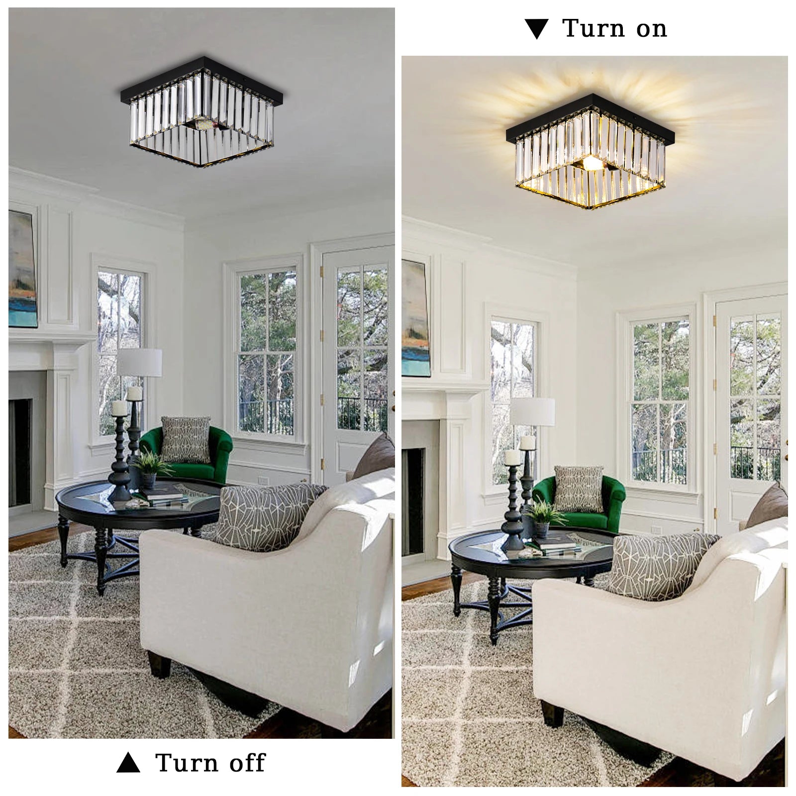 Modern Nordic Gold Crystal Pendant Ceiling Lights K9 Crystals Square Chandelier for Living Room and Hotel Home Decor