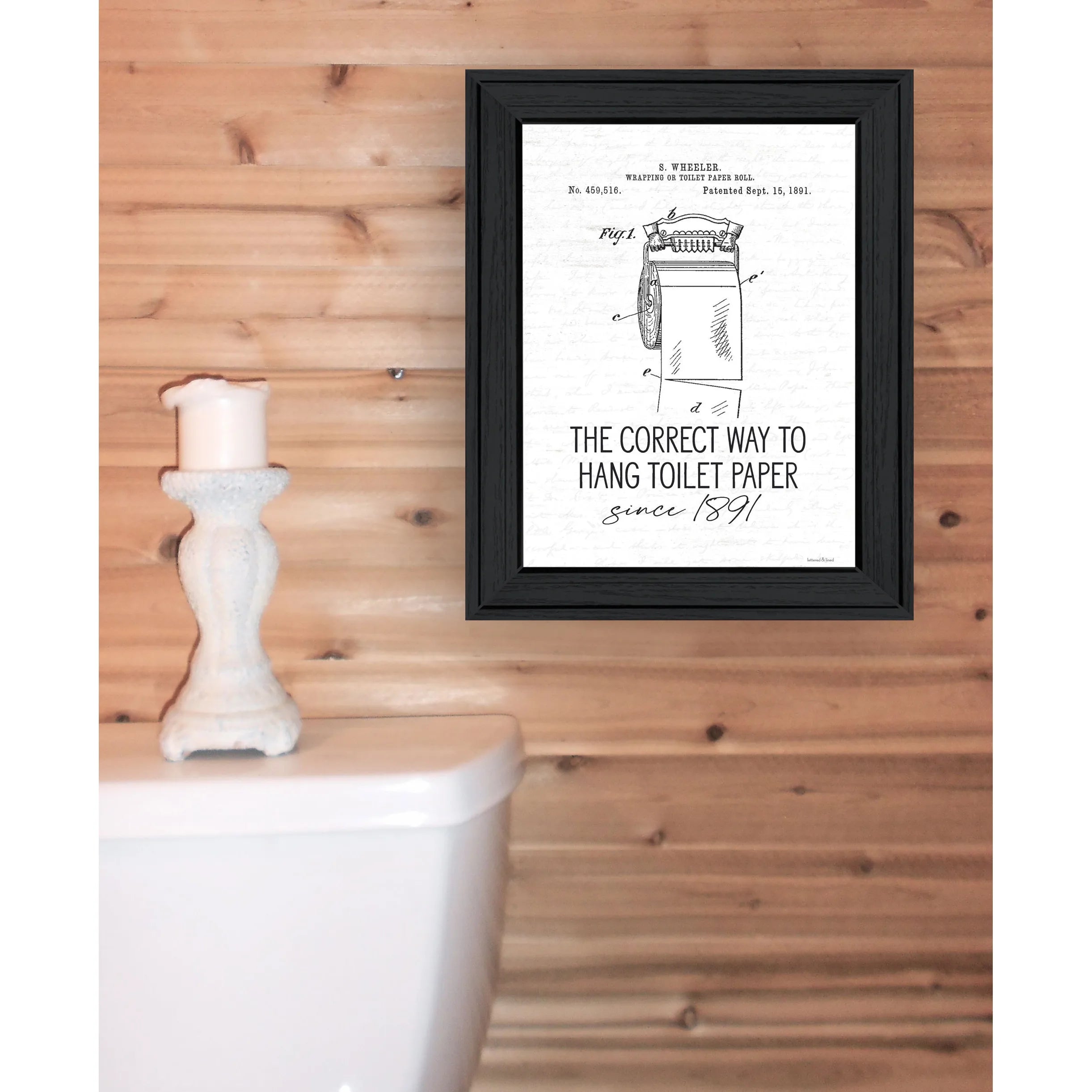 HMS Black Framed Print Bathroom Wall Art Correct Way to Hang Toilet Paper Home Decor