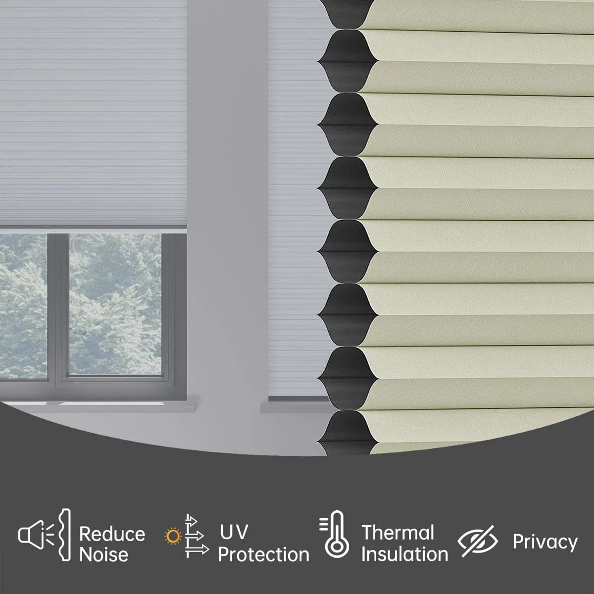 Blackout Cordless Cellular Shades Pull Down Honeycomb Blinds  Custom Side Window Treatment for Home Office Living Room