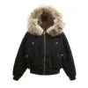2025 Winter Unisex Trendy Brand Jacket Thick Cotton Digital Fleece Lining Fur Collar 100% Cotton New Arrival