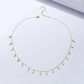 LN0620 UTOP 925 Sterling Silver Gold Rectangle Shape Zirconia Necklace for Women