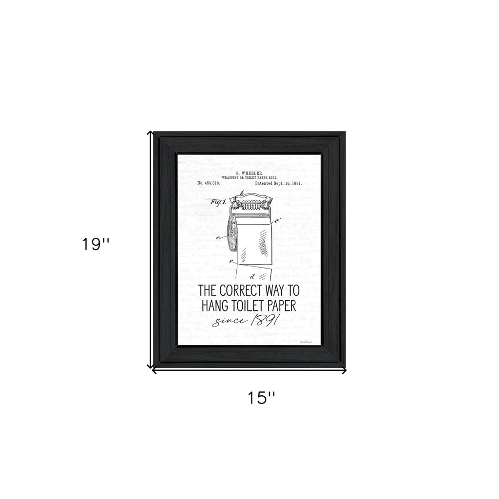 HMS Black Framed Print Bathroom Wall Art Correct Way to Hang Toilet Paper Home Decor