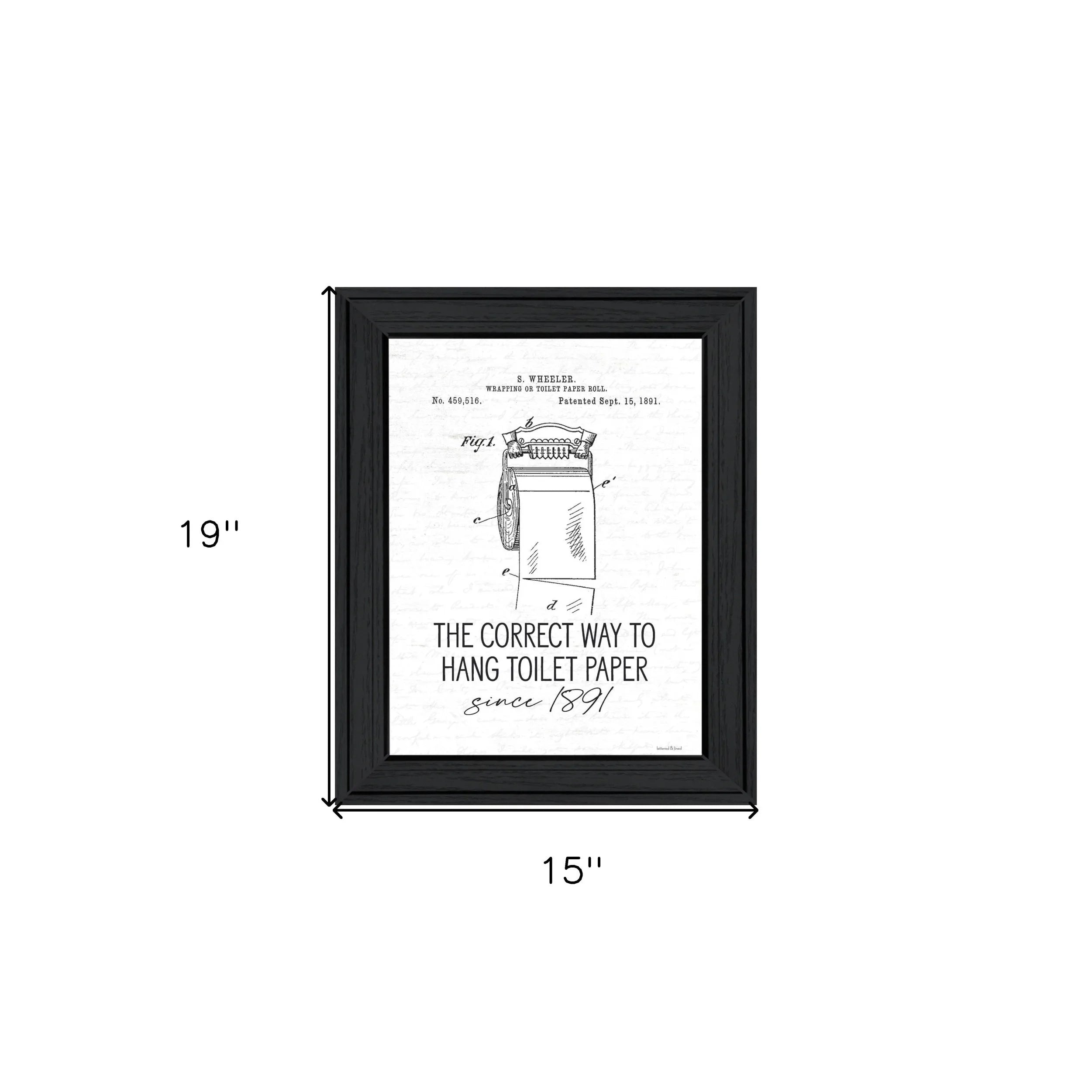HMS Black Framed Print Bathroom Wall Art Correct Way to Hang Toilet Paper Home Decor