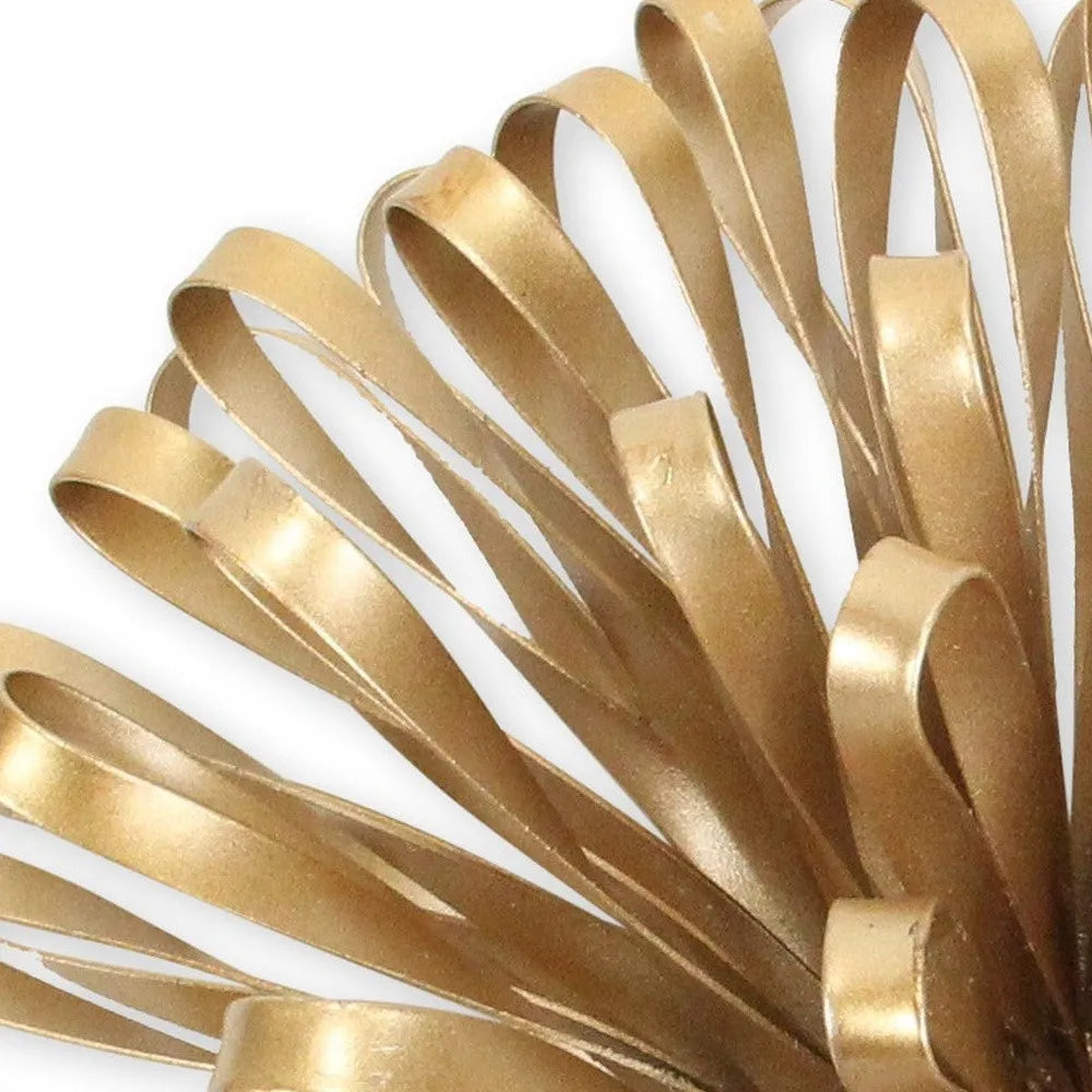 HMS 5\" Luxury Gold Metal Abstract Hand Painted Aluminium Sculpture Wall Home Decoration for Wedding Art Style Featuring Plant