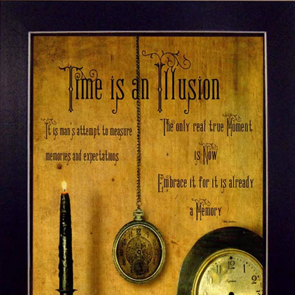 HMS Time Is the Illusion Black Picture Frame Print Wall Art Home Decor