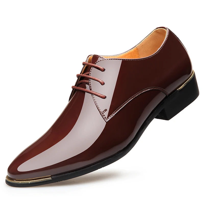 Patent Leather Men Dress Shoes 2021 New Brand Men's Business Shoes Italian Style Fashion Men Wedding Shoes Male Footwear 38-47