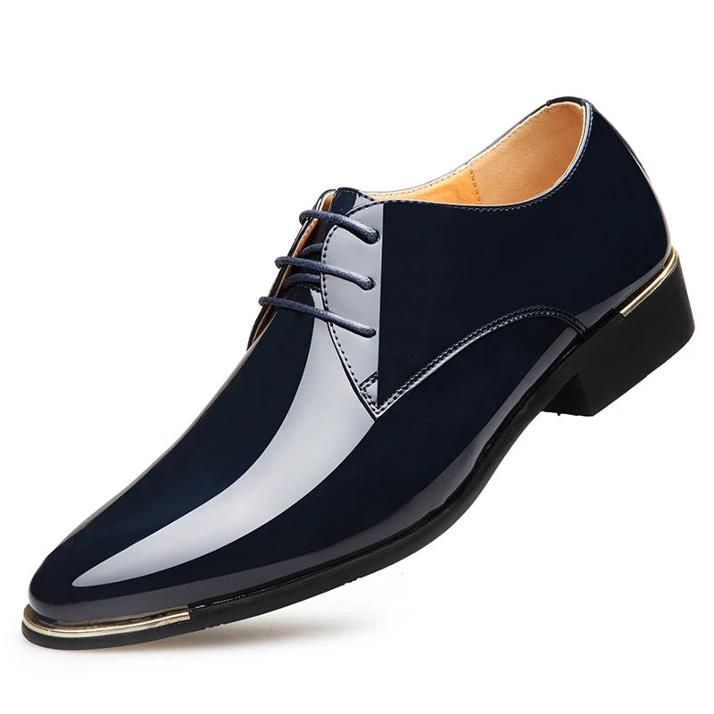 Patent Leather Men Dress Shoes 2021 New Brand Men's Business Shoes Italian Style Fashion Men Wedding Shoes Male Footwear 38-47