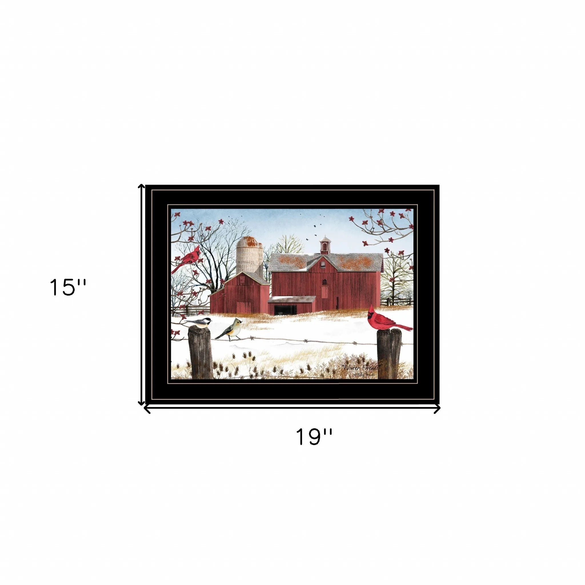 HMS Winter Friends 3 Black Framed Print Wall Art Home Decorative Item