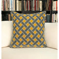 HMS 20\" Gray and Orange Braided Cotton Throw Pillow Decorative & Stylish Pillow for Home Decor
