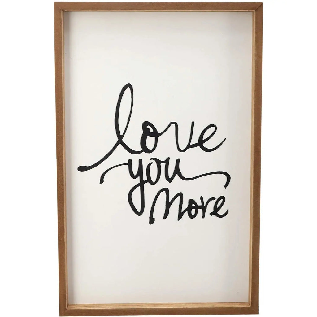 Parisloft Love You More Wooden Wall Sign 12.3x19'' Rustic Farmhouse Decor Wedding Home Decoration
