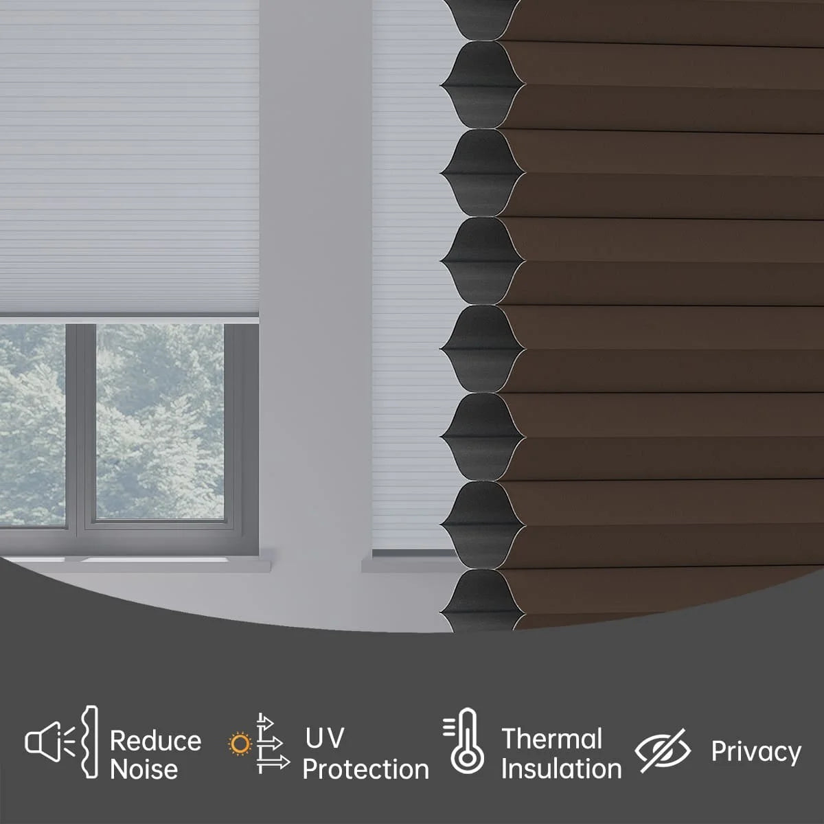Blackout Cordless Cellular Shades Pull Down Honeycomb Blinds  Custom Side Window Treatment for Home Office Living Room