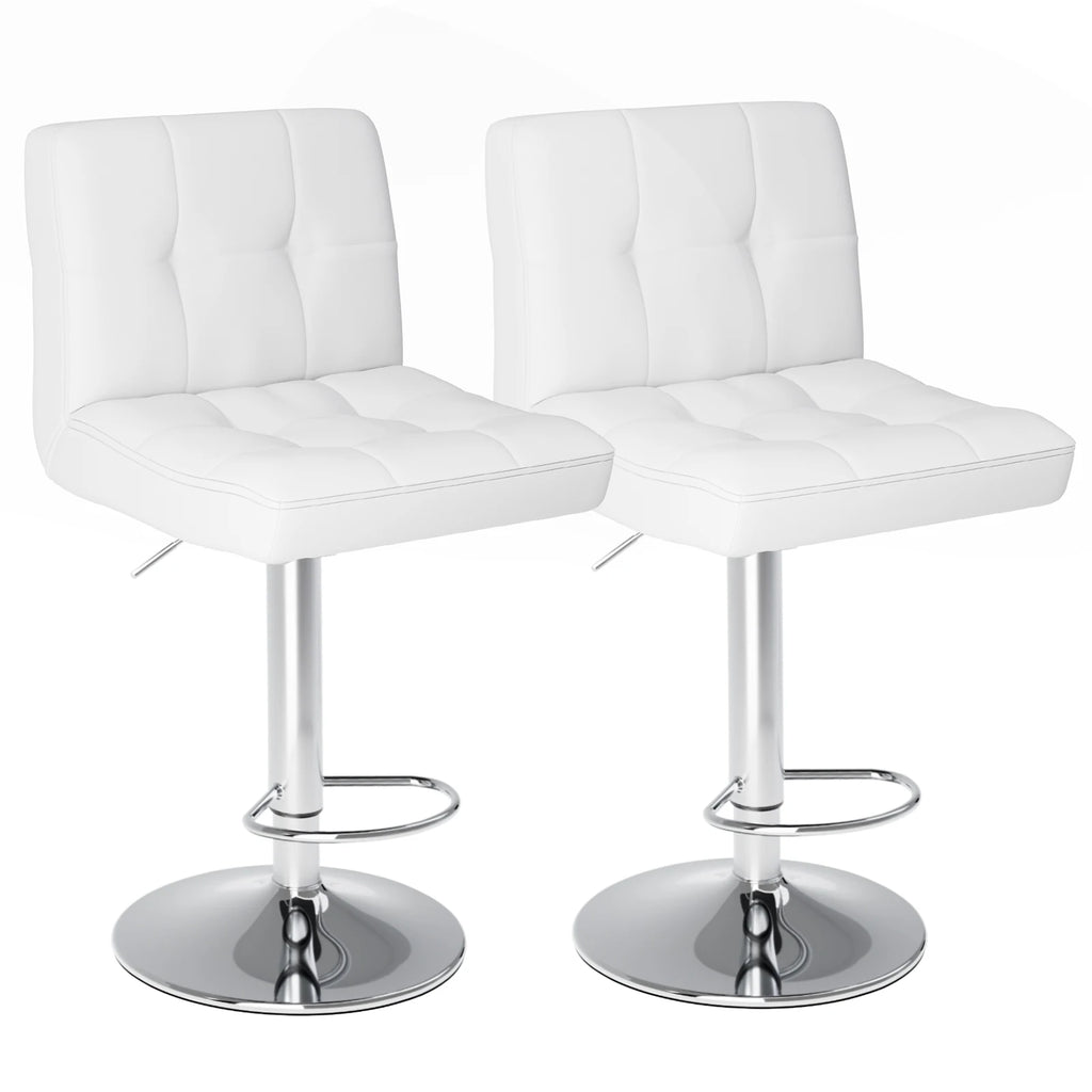 Modern Square Cushion Bar Stool with Backrest PU and Fabric Material for Kitchen Home Bar Hotel Dining and Party Use