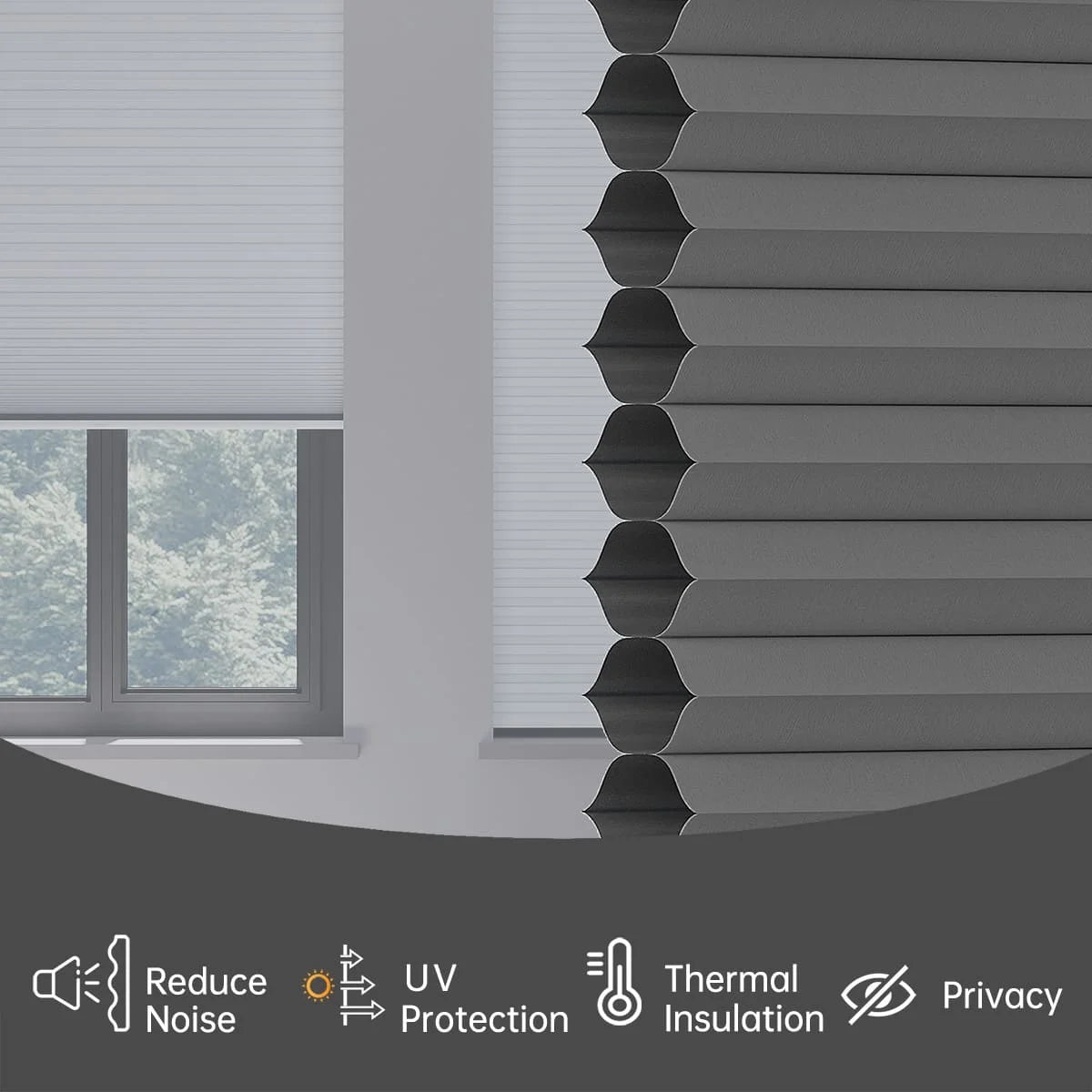 Blackout Cordless Cellular Shades Pull Down Honeycomb Blinds  Custom Side Window Treatment for Home Office Living Room