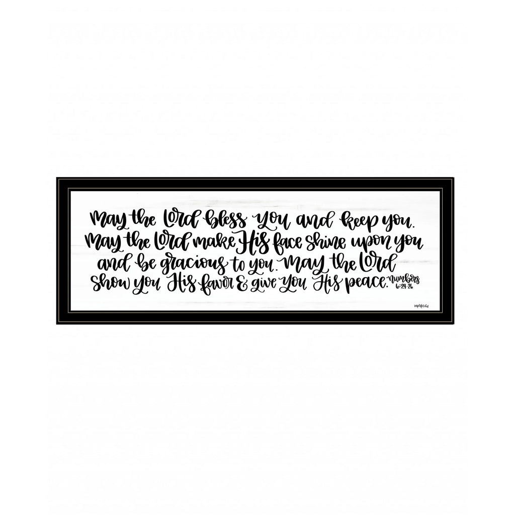 HMS 2 Black Framed Wall Art-May the Lord Bless You and Keep You Inspirational Print for Home Decor