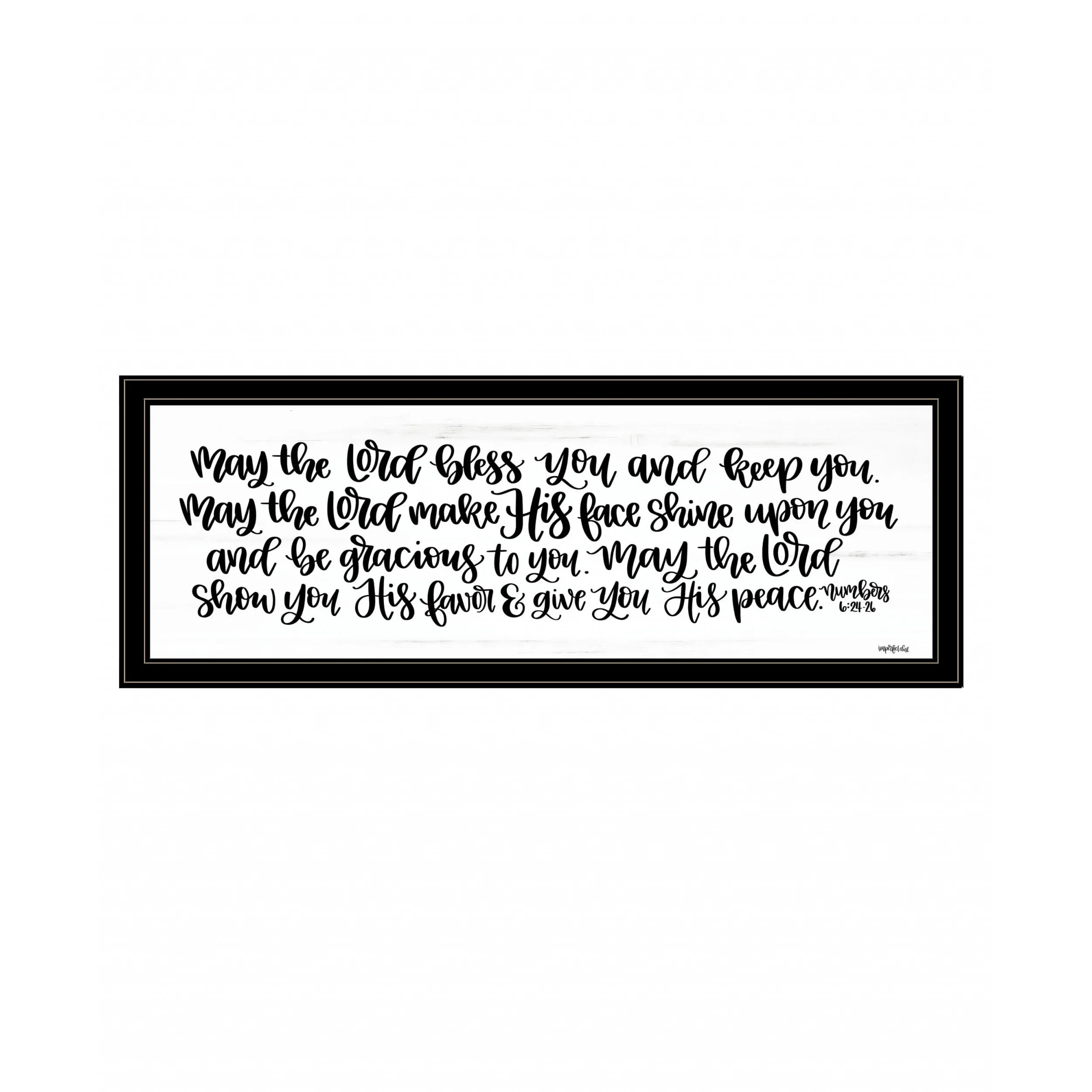 HMS 2 Black Framed Wall Art-May the Lord Bless You and Keep You Inspirational Print for Home Decor