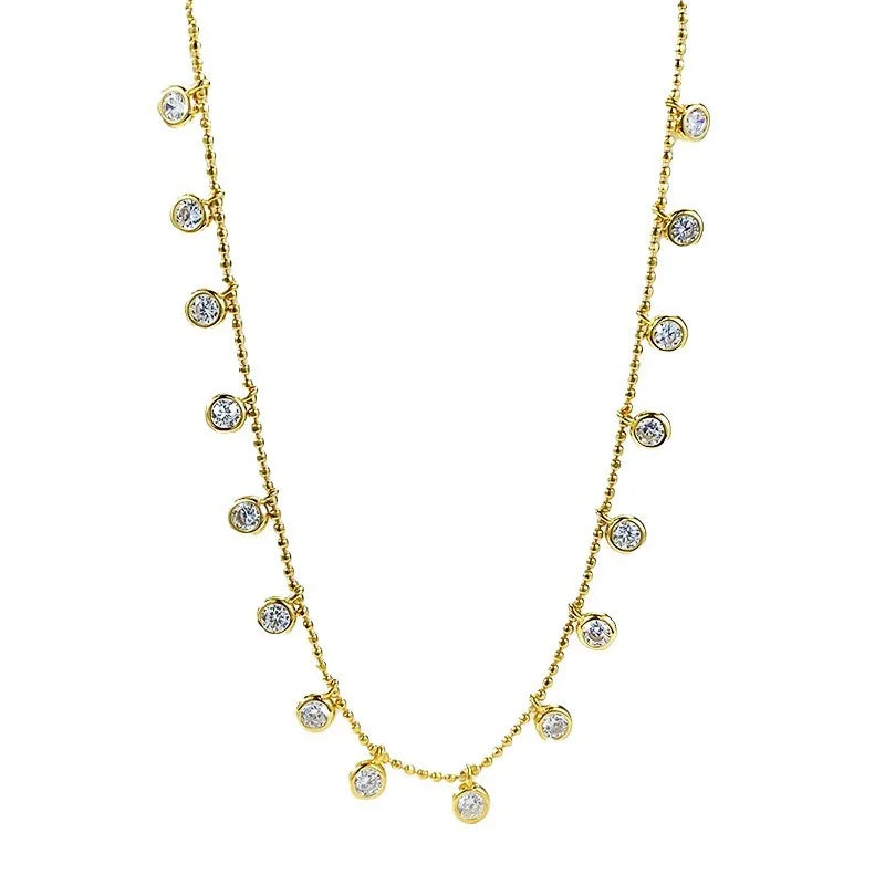 New S925 Silver Tassel Bubble Women's Pendant Necklace, Niche, Light Luxury, Exquisite, High-quality Wedding Jewelry