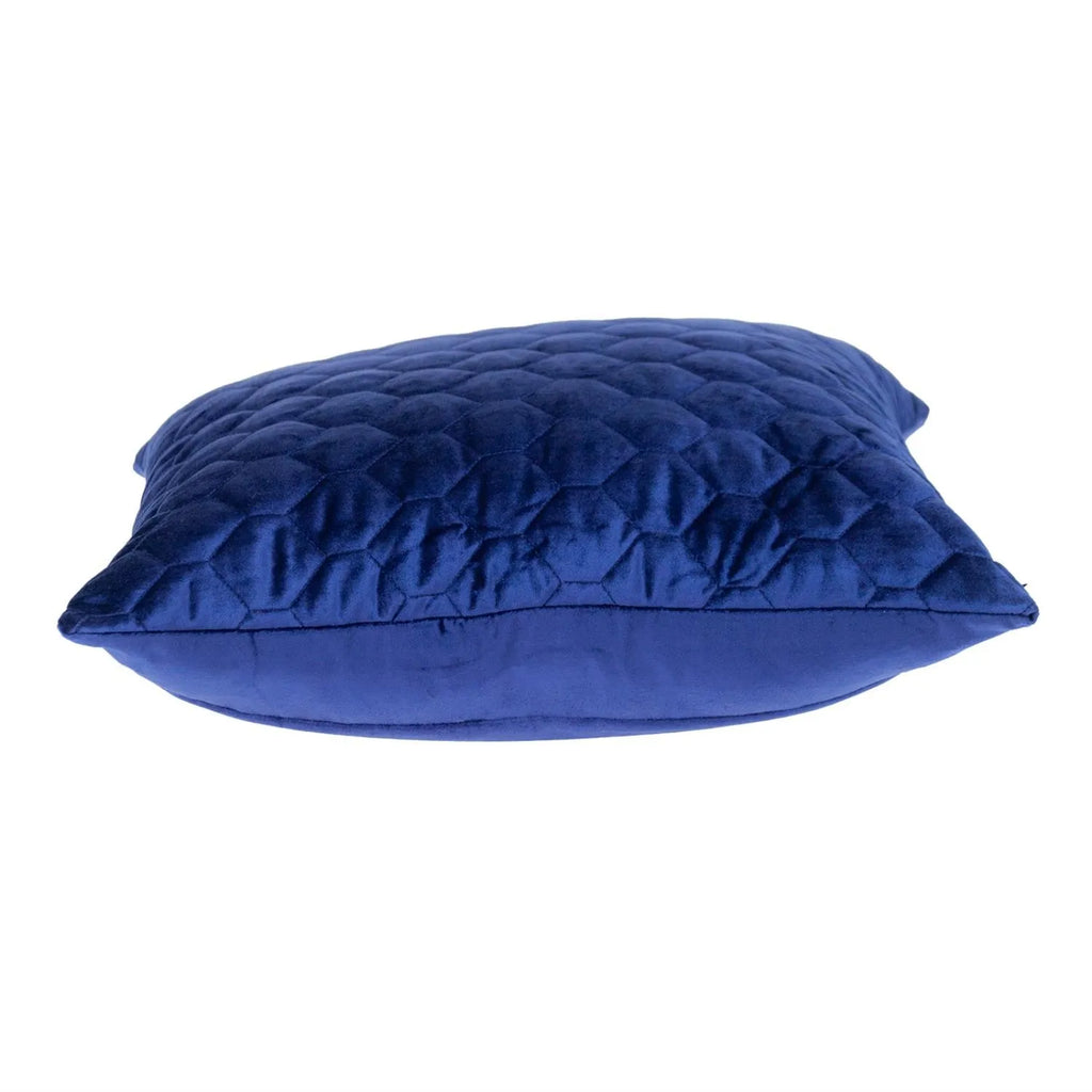 HMS Blue Geometric Quilted Velvet Throw Pillow Decorative Silk Cushion for Living Room Sofa Home Use Christmas Pattern Foam