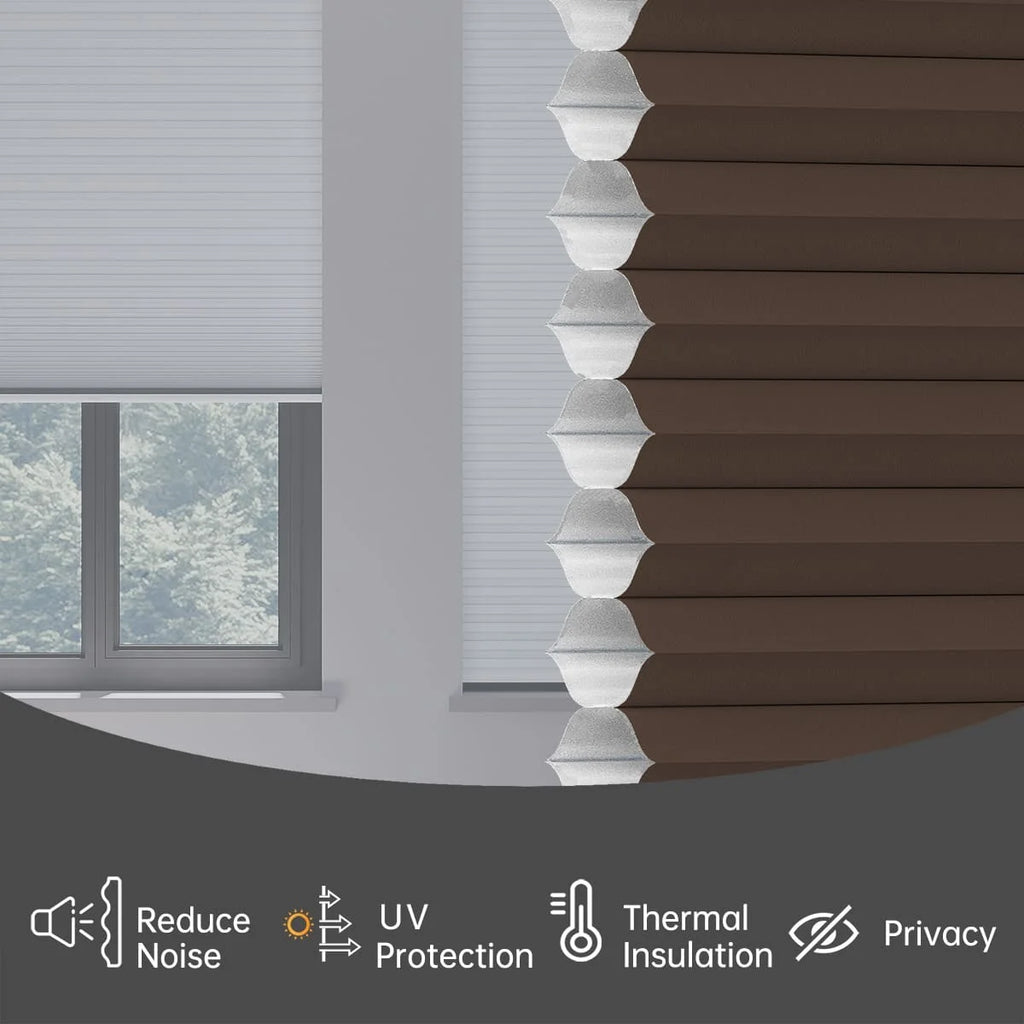 Blackout Cordless Cellular Shades Pull Down Honeycomb Blinds  Custom Side Window Treatment for Home Office Living Room