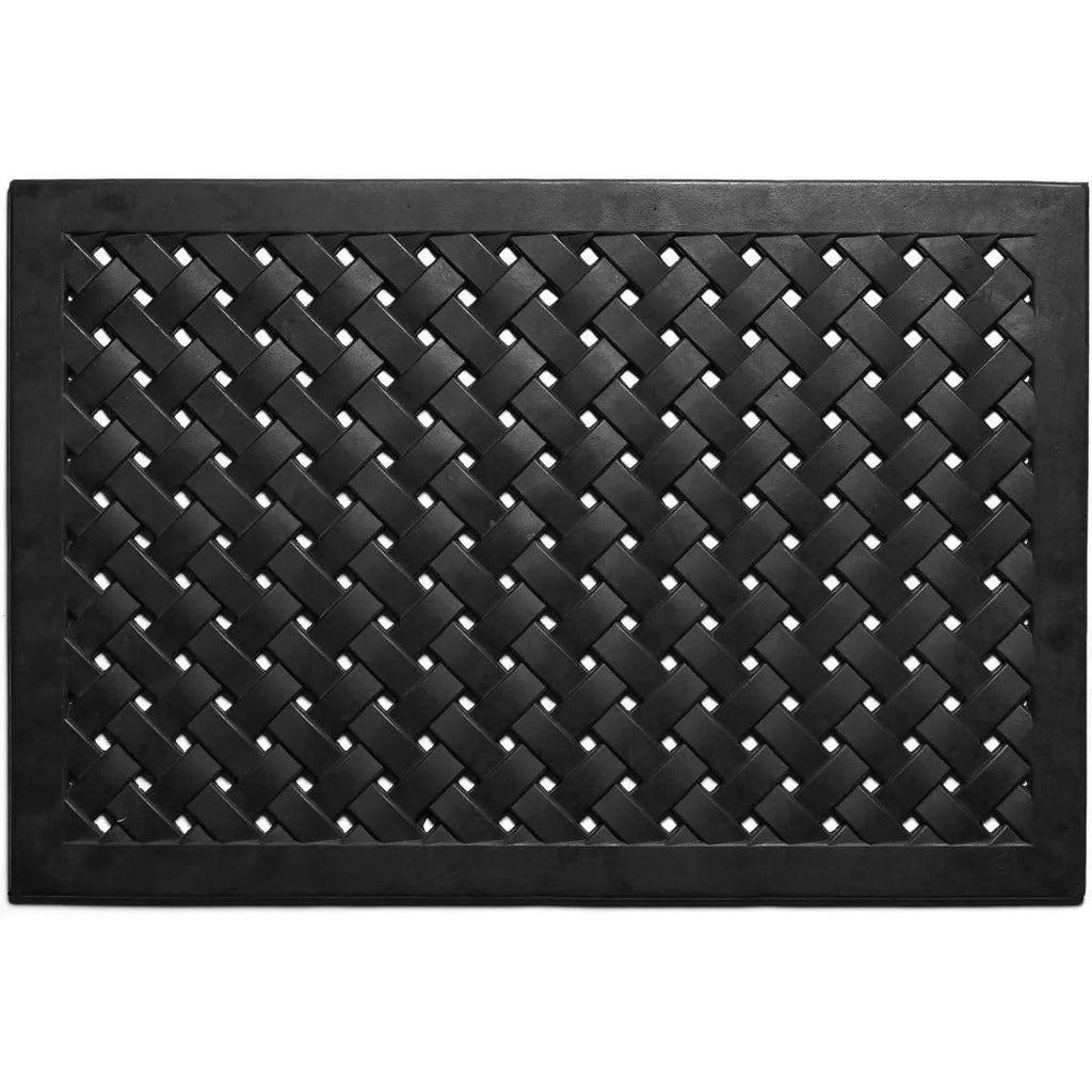 HMS Customizable 24\" X 36\" Black Rubber Weave Outdoor Door Mat for Bathroom Bedroom Art Construction for Home Decorative