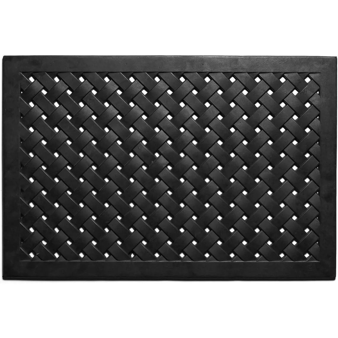 HMS Customizable 24\" X 36\" Black Rubber Weave Outdoor Door Mat for Bathroom Bedroom Art Construction for Home Decorative