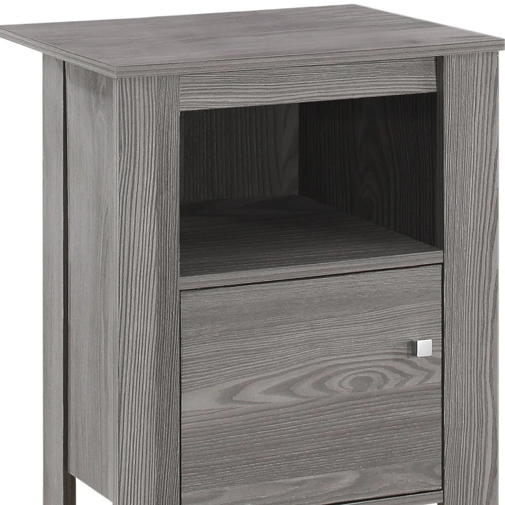 HMS 24\" Gray Wood Console Table with Shelf Elegant End Table for Home Decor
