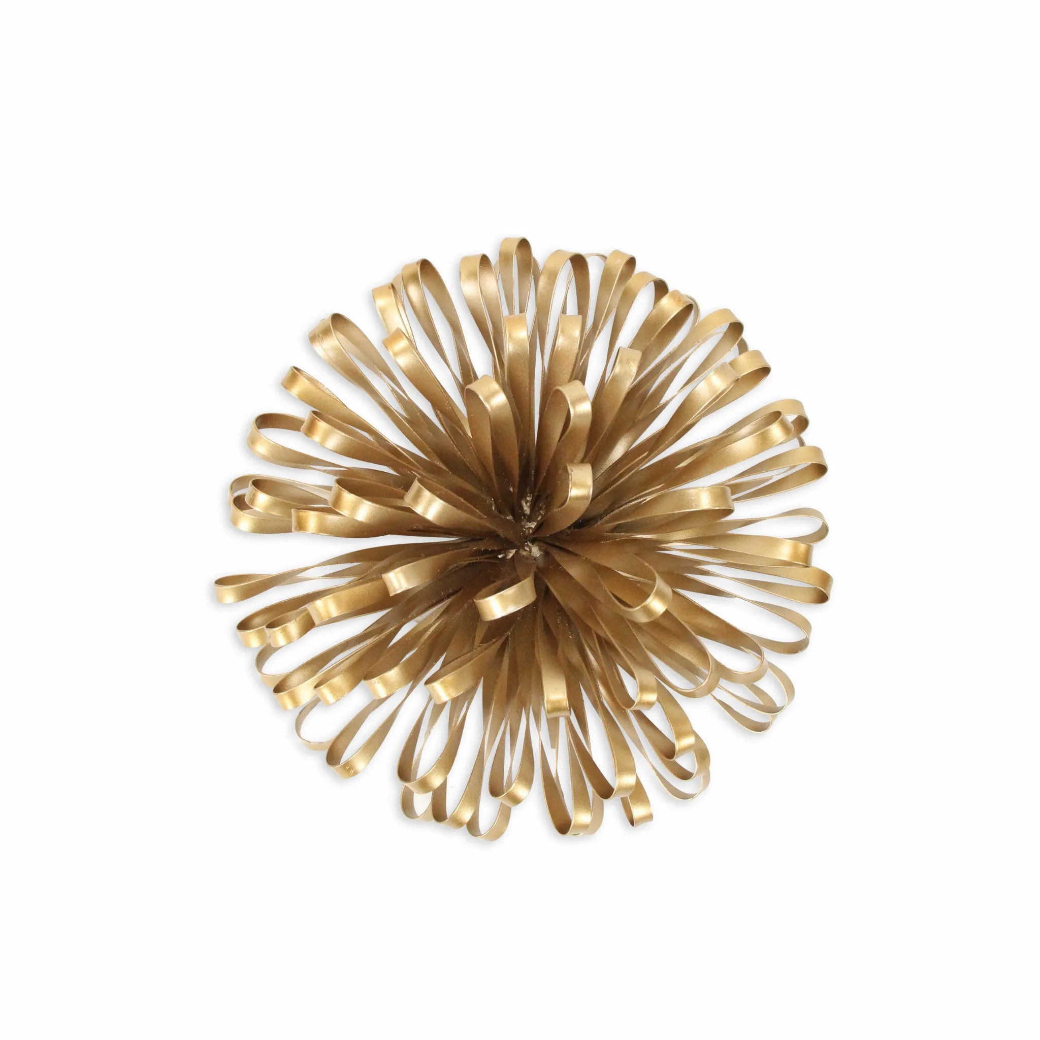 HMS 5\" Luxury Gold Metal Abstract Hand Painted Aluminium Sculpture Wall Home Decoration for Wedding Art Style Featuring Plant