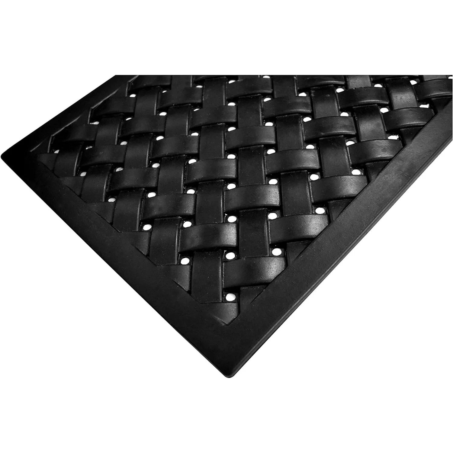 HMS Customizable 24\" X 36\" Black Rubber Weave Outdoor Door Mat for Bathroom Bedroom Art Construction for Home Decorative