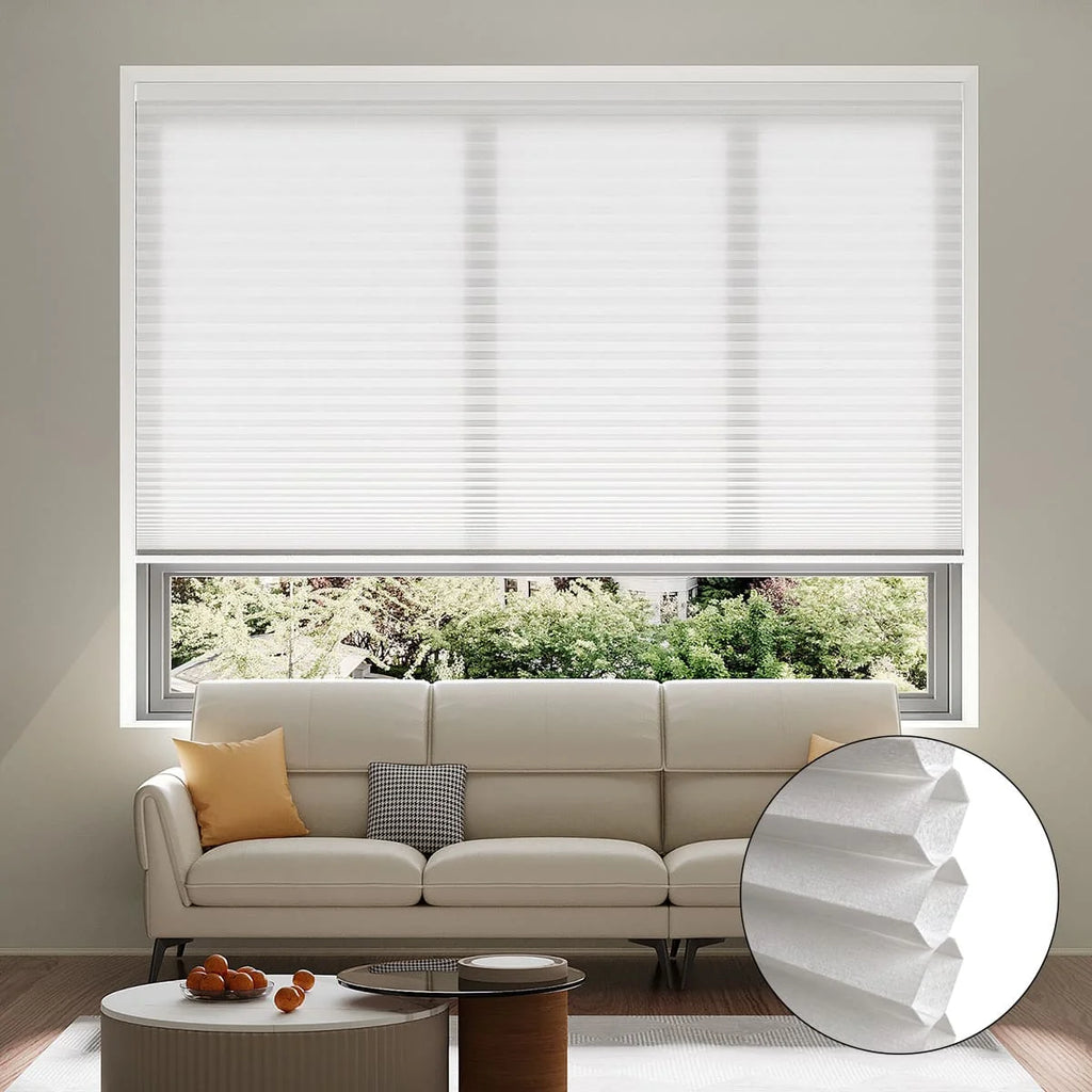 Blackout Cordless Cellular Shades Pull Down Honeycomb Blinds  Custom Side Window Treatment for Home Office Living Room