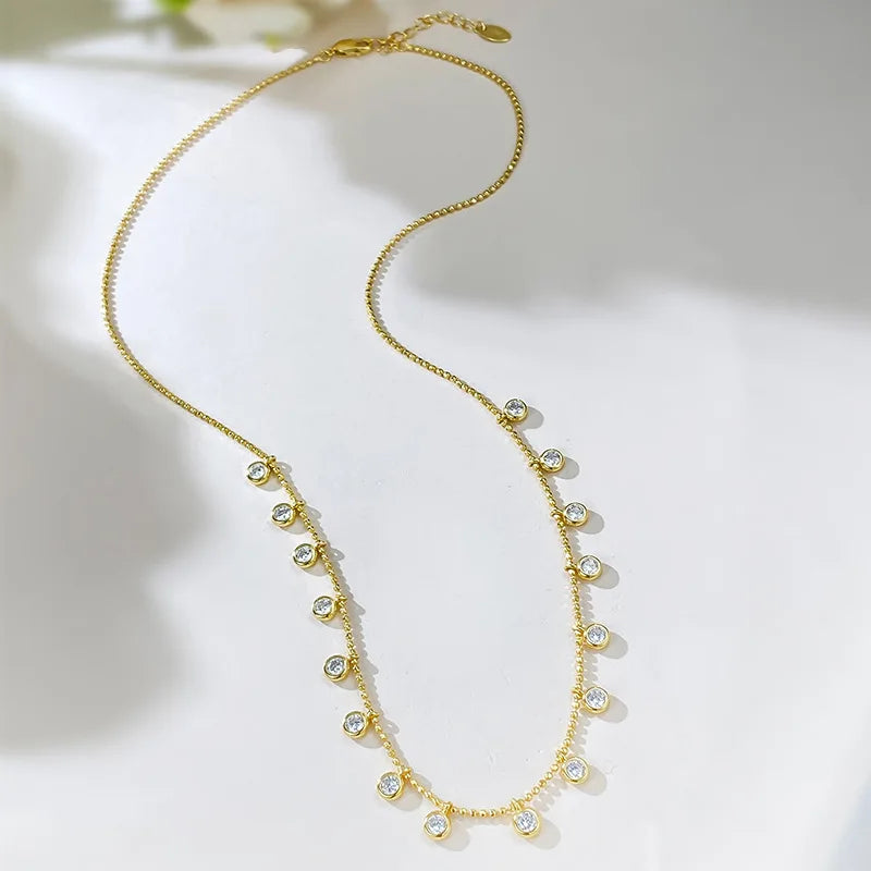 New S925 Silver Tassel Bubble Women's Pendant Necklace, Niche, Light Luxury, Exquisite, High-quality Wedding Jewelry