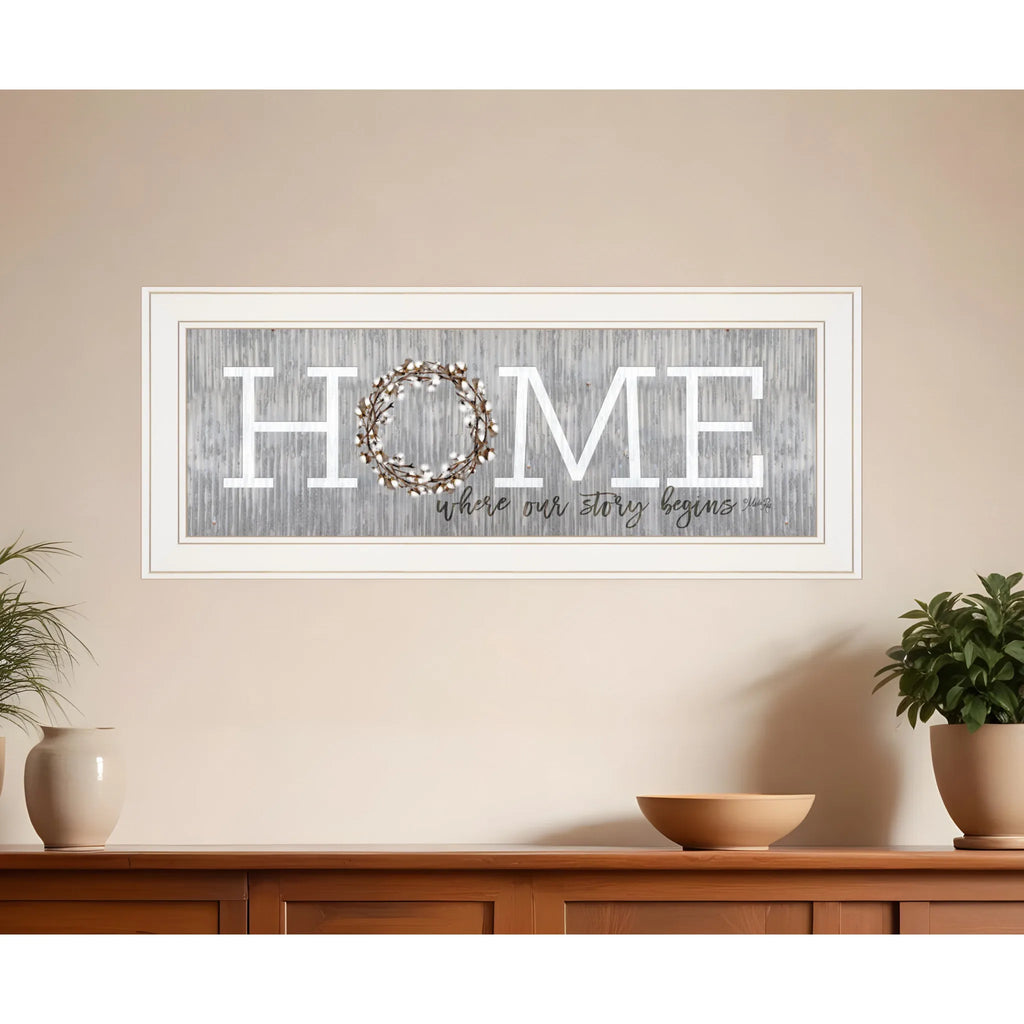 HMS Home White Framed Wall Art-where Our Story Begins