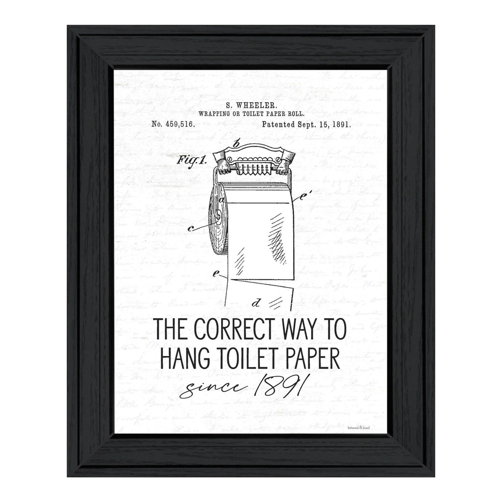 HMS Black Framed Print Bathroom Wall Art Correct Way to Hang Toilet Paper Home Decor