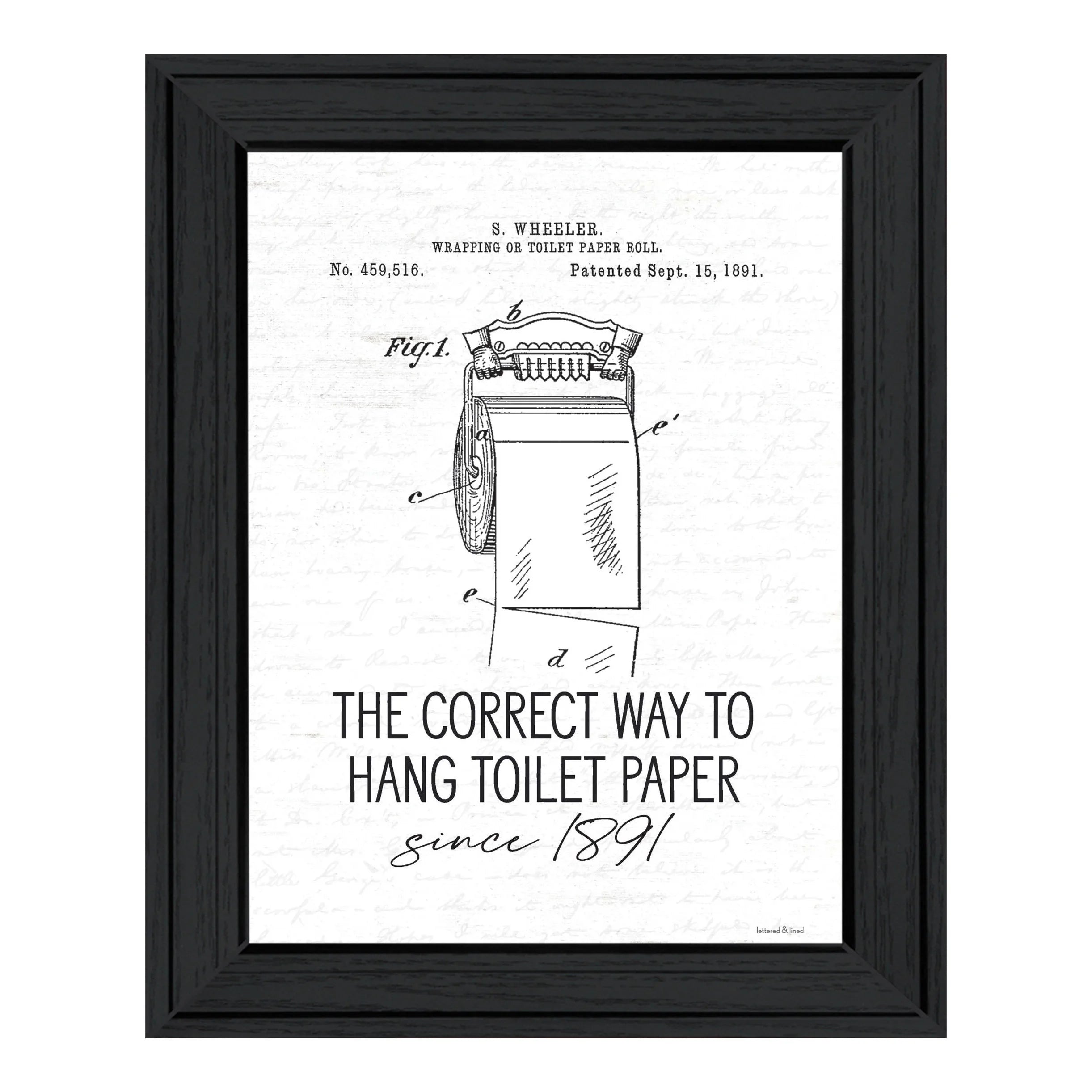 HMS Black Framed Print Bathroom Wall Art Correct Way to Hang Toilet Paper Home Decor