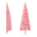 W2B VidaXL Modern Luxury Artificial Half Christmas Tree 180 cm Pink PVC & Steel Customizable Stand for Decorated Home