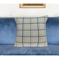 HMS 20\" Gray Plaid Cotton Throw Pillow Decorative & Stylish Accent for Your Home
