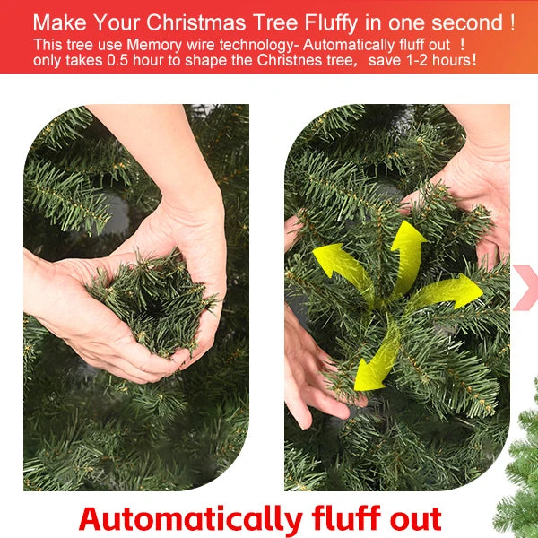 6ft~9ft Environmentally Friendly PVC Fireproof Christmas Tree, Easy to Assemble, Suitable for Home, Shopping Malls and Offices
