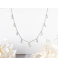 New Arrival 925 Sterling Silver Cubic Zircon 4mm Natural White Freshwater Pearl Necklace Moon Star Necklace for Women