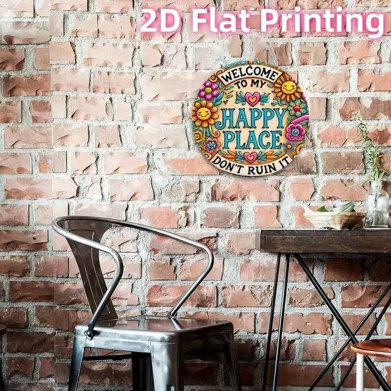 Custom Round Iron Wall Art 20cm Diameter Modern Geometric Design on Solid Iron Sheet Home Office Decor