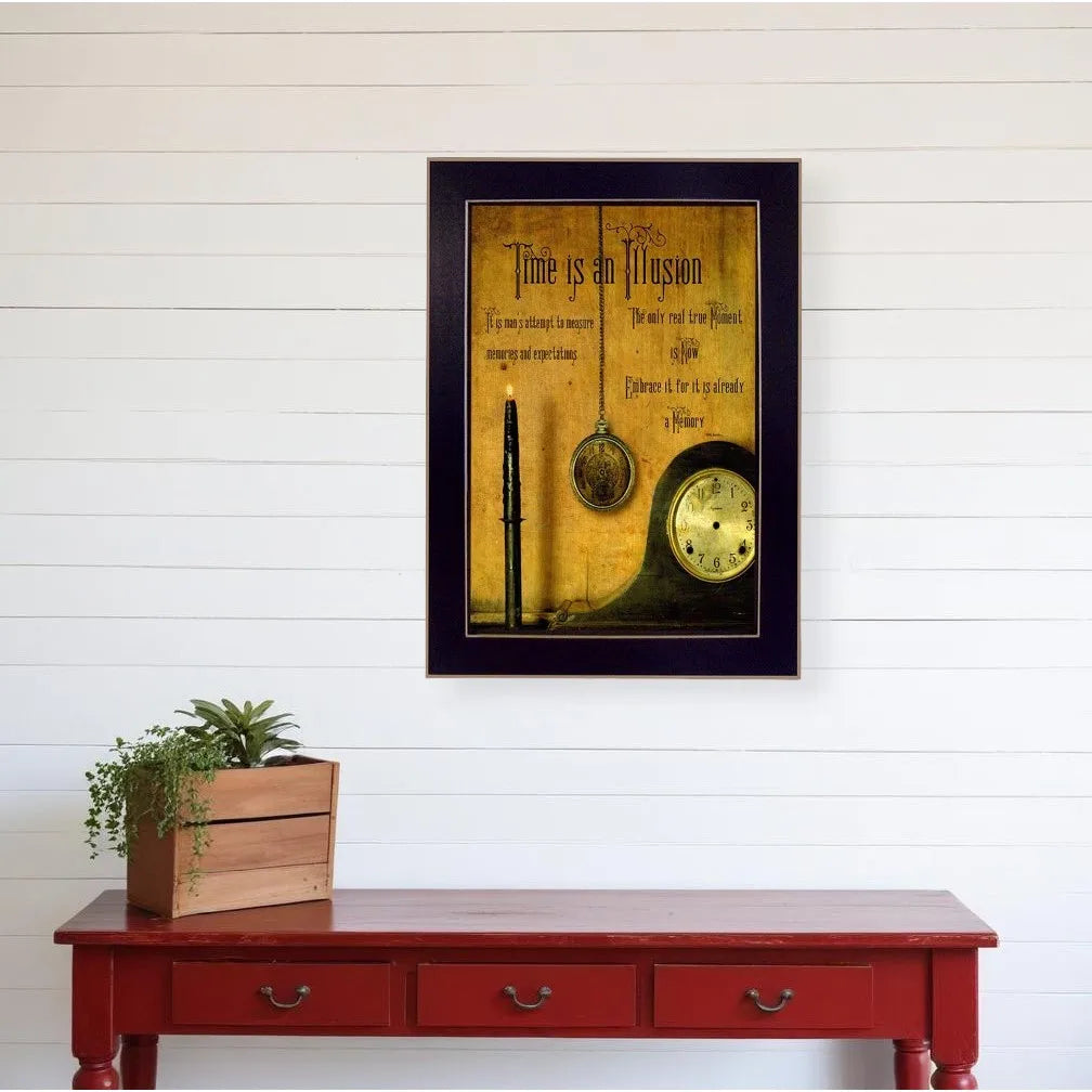 HMS Time Is the Illusion Black Picture Frame Print Wall Art Home Decor