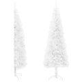 W2B VidaXL Luxury Half Artificial Christmas Tree White PVC Steel Slim High Quality Standing for Home Outdoor Decorations