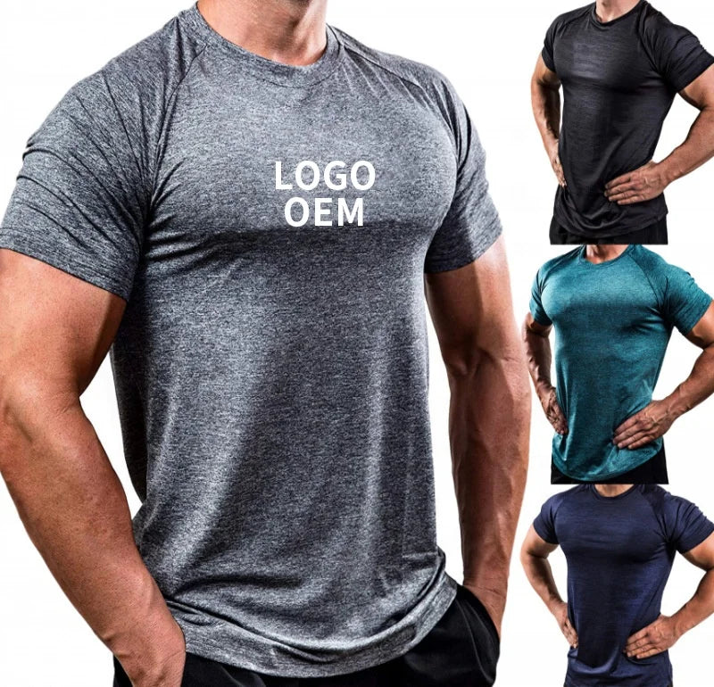 High Quality Homme Body Building Training Fitness Gym Tee Shirt Active Wear Clothing Male Men's Fitted Muscle T Shirts