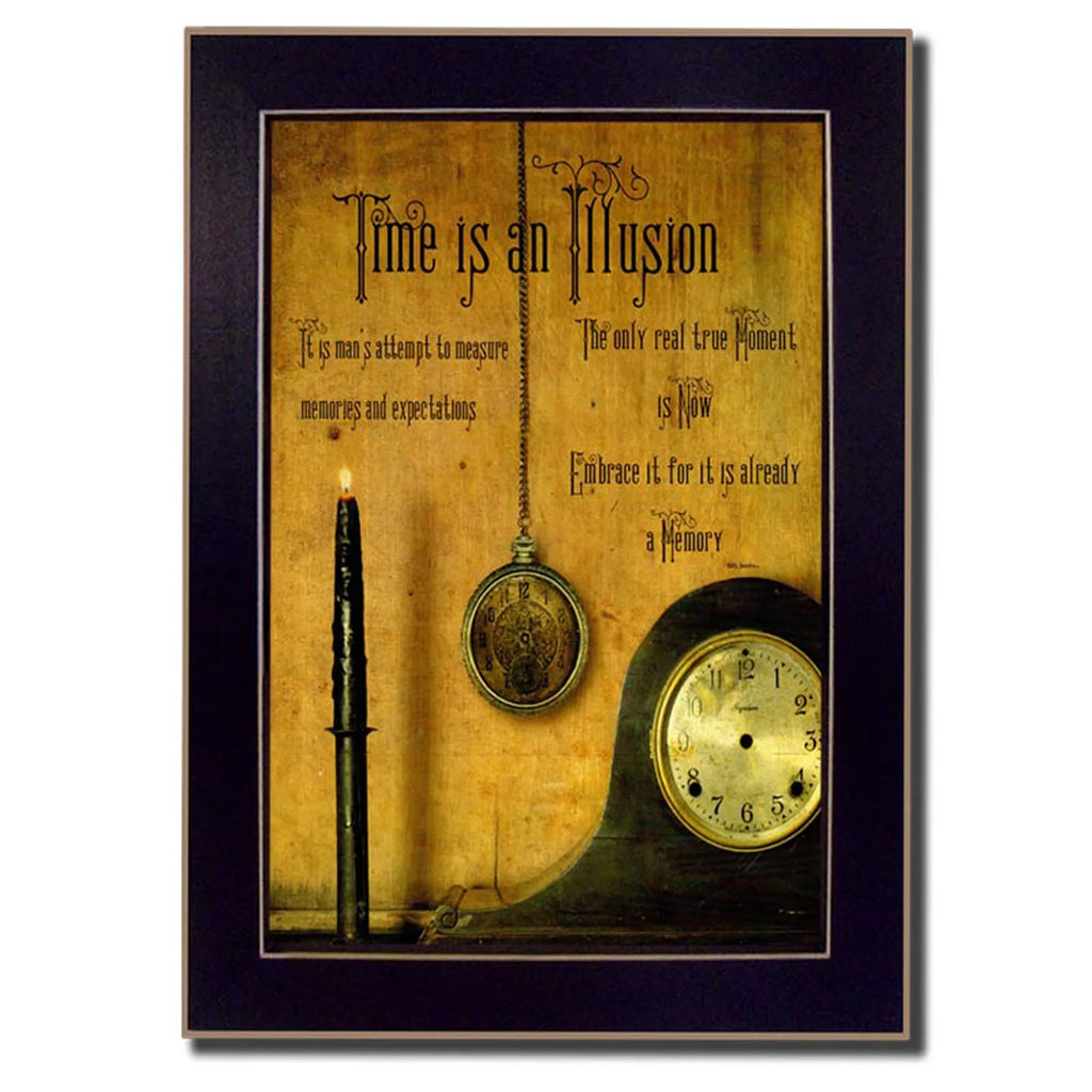 HMS Time Is the Illusion Black Picture Frame Print Wall Art Home Decor