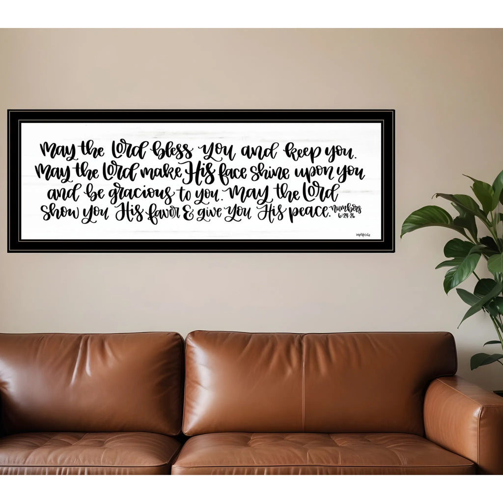 HMS 2 Black Framed Wall Art-May the Lord Bless You and Keep You Inspirational Print for Home Decor