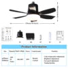Ceiling Led Fan Light Moving Head Intelligent Dimming E27 Fan Bulb Home Decor 360 Rotating Remote Control Modern Ceiling Fan