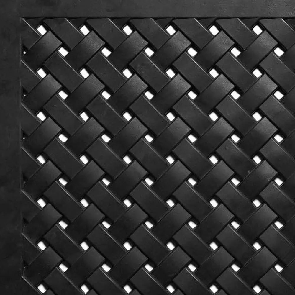 HMS Customizable 24\" X 36\" Black Rubber Weave Outdoor Door Mat for Bathroom Bedroom Art Construction for Home Decorative