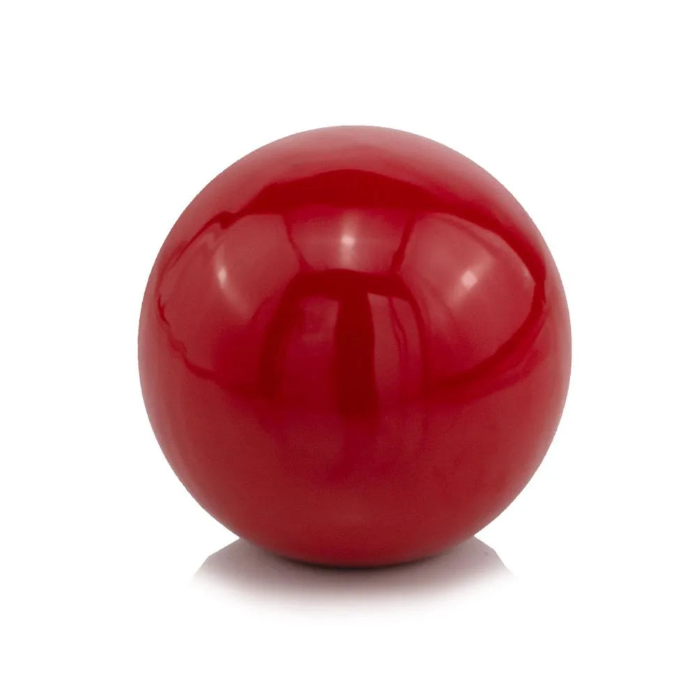 HMS 4\" Red Aluminum Luxury Orb Tabletop Sculpture Handicraft Metal Deer Design for Home Wall Decor Modern Wedding Art