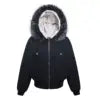 2025 Winter Unisex Trendy Brand Jacket Thick Cotton Digital Fleece Lining Fur Collar 100% Cotton New Arrival