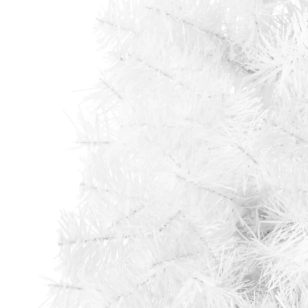 W2B VidaXL Luxury Half Artificial Christmas Tree White PVC Steel Slim High Quality Standing for Home Outdoor Decorations